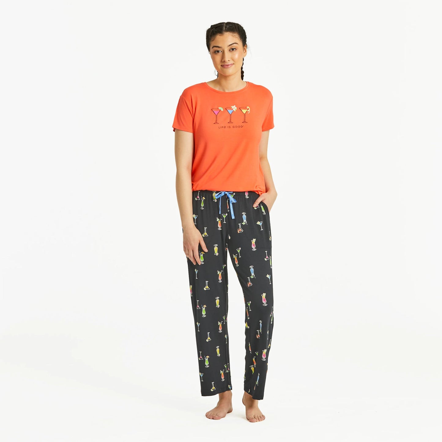 Women's Martini and Cocktail Pattern Lightweight Sleep Pant