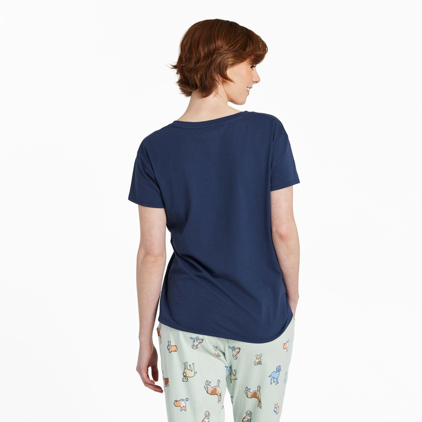 Women's Dog Playdate Snuggle Up Relaxed Sleep Vee