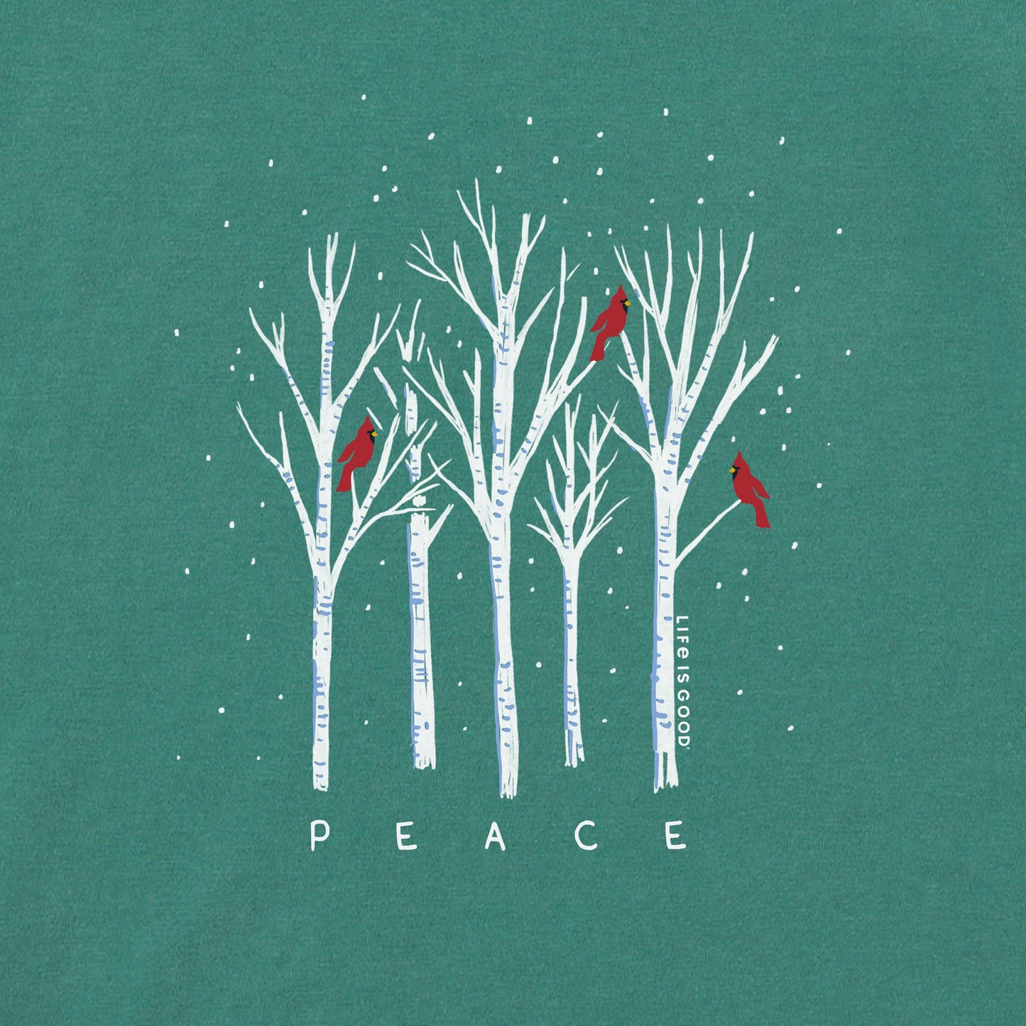 Women's Peaceful Cardinal Forest Long Sleeve Snuggle Up Relaxed Sleep Tee
