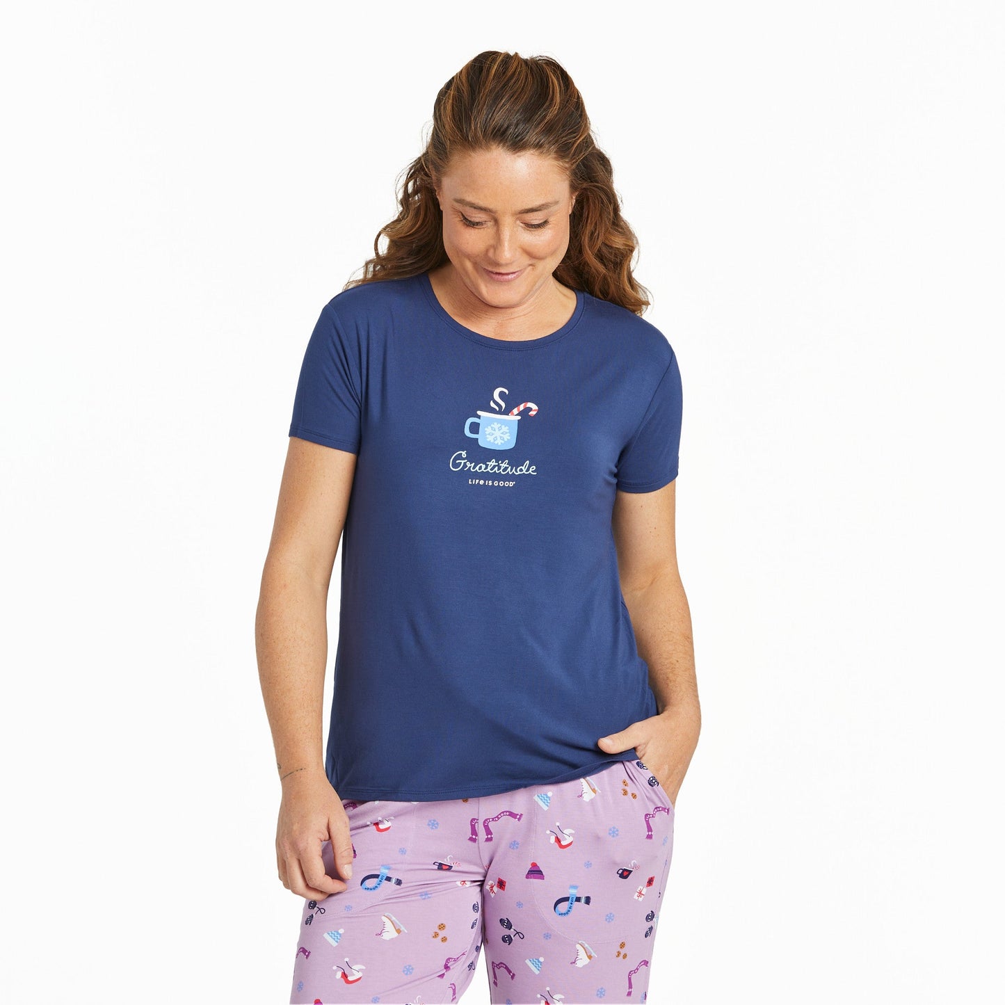 Women's Gratitude Mug Lightweight Sleep Tee