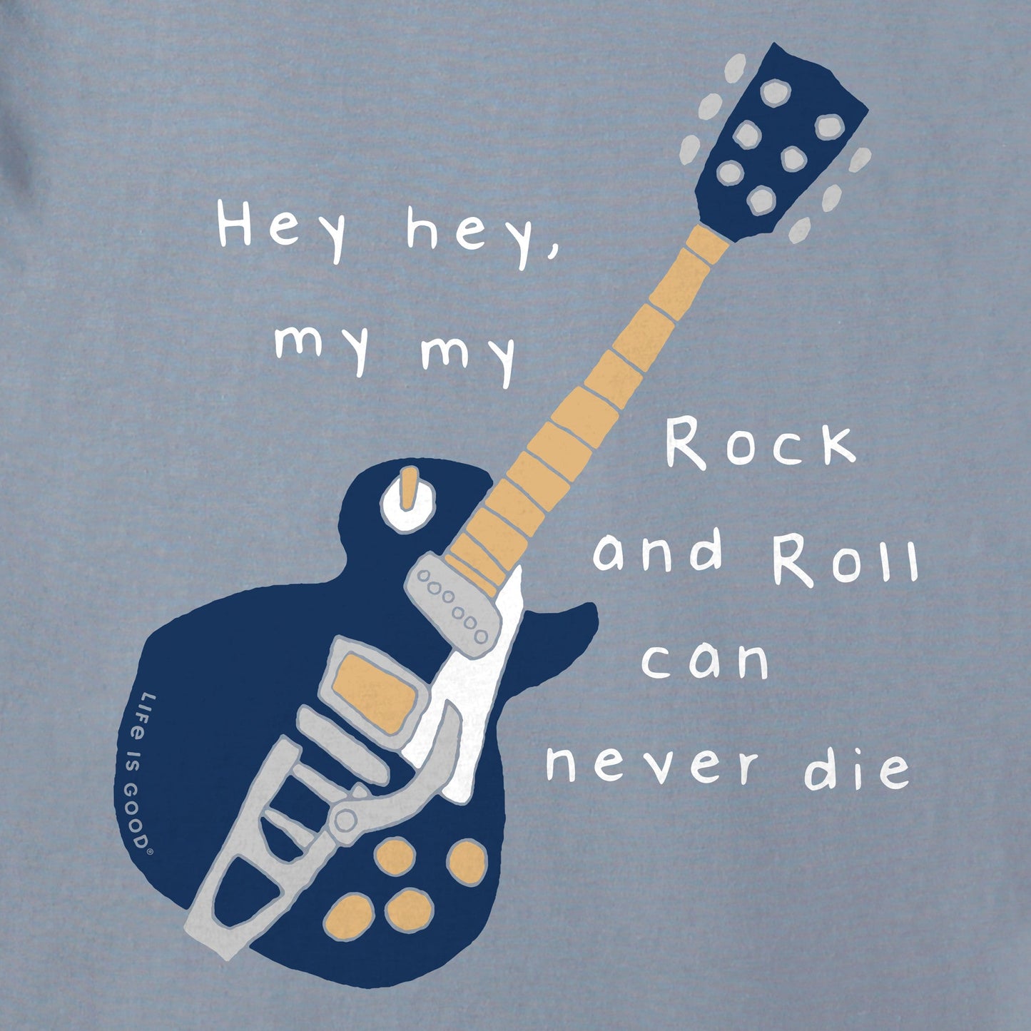 Men's Guitar Rock & Roll Can Never Die Short Sleeve Tee
