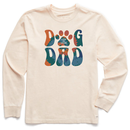 Men's Tie Dye Dog Dad Long Sleeve Crusher Tee
