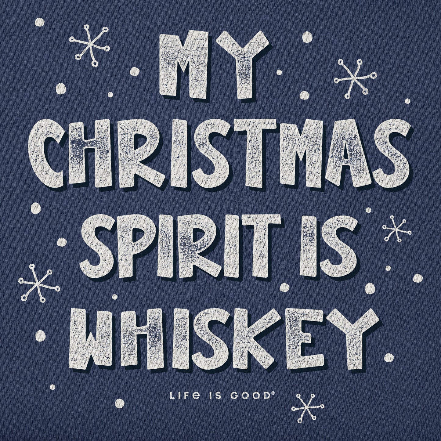 Men's My Christmas Spirit is Whiskey Long Sleeve Crusher Tee