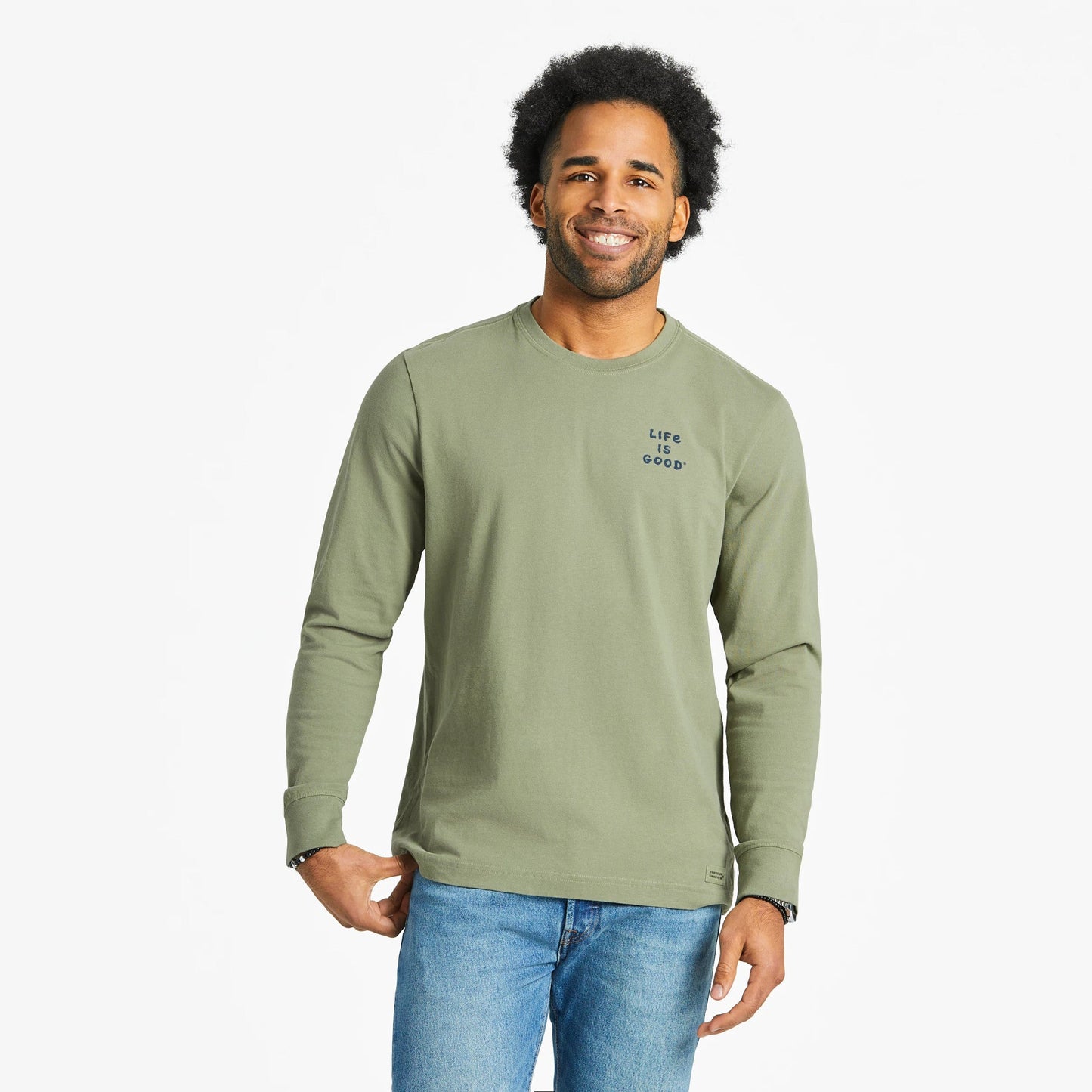 Men's Jake and Rocket Good Day Sketch Long Sleeve Crusher Tee