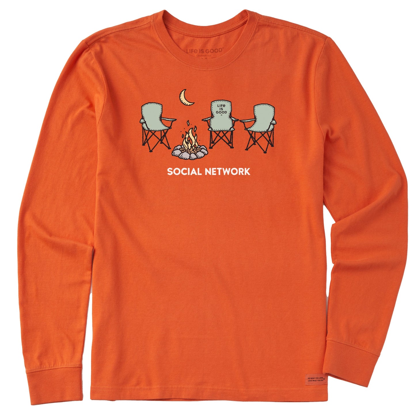 Men's Social Network Camp Long Sleeve Crusher Tee