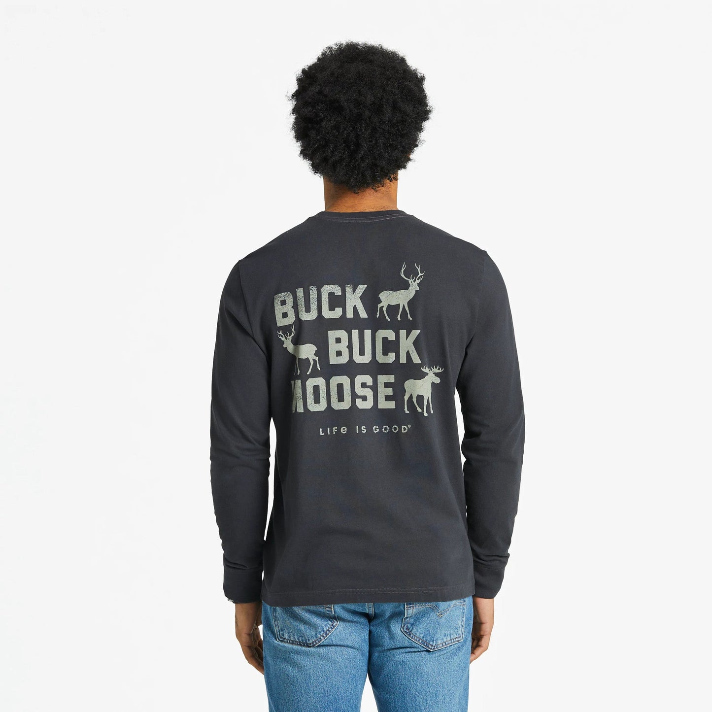 Men's Buck Buck Moose Long Sleeve Crusher Tee