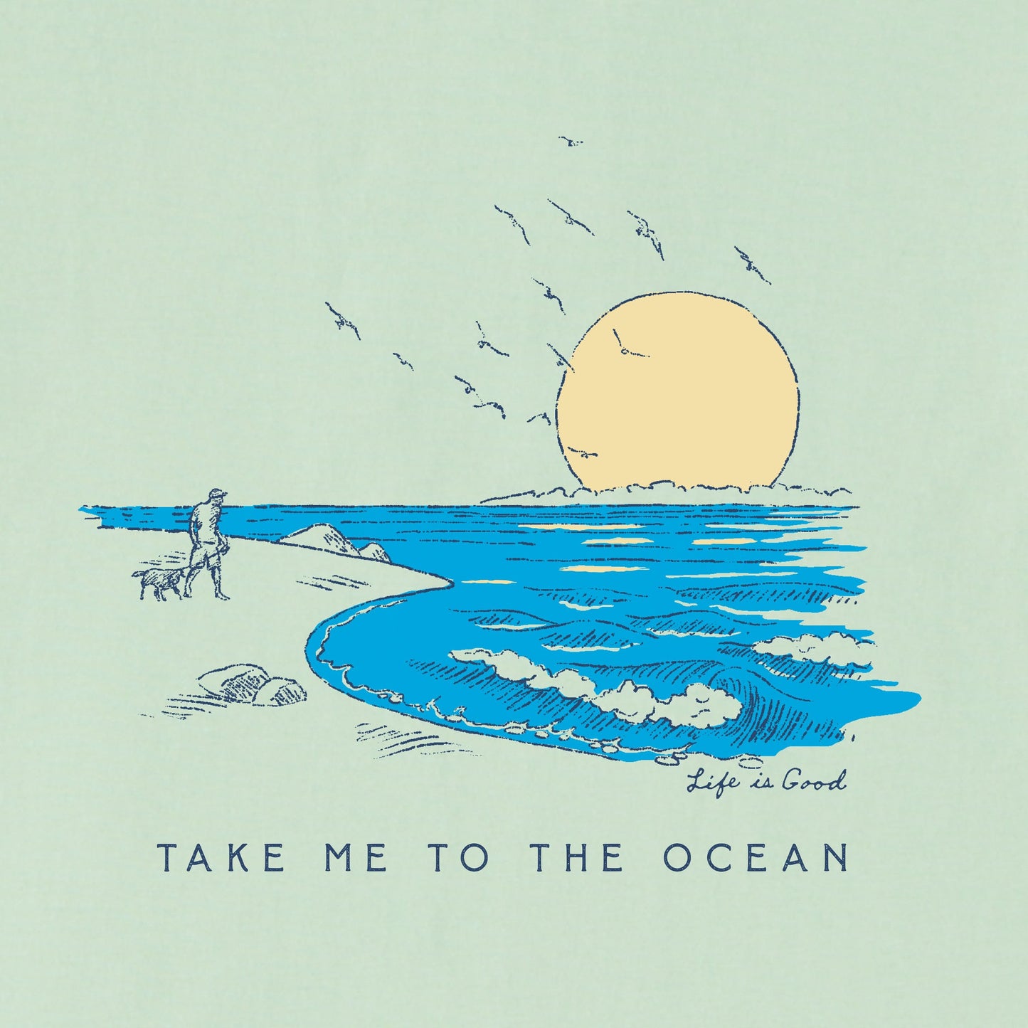 Men's Ocean Walk Long Sleeve Crusher Tee