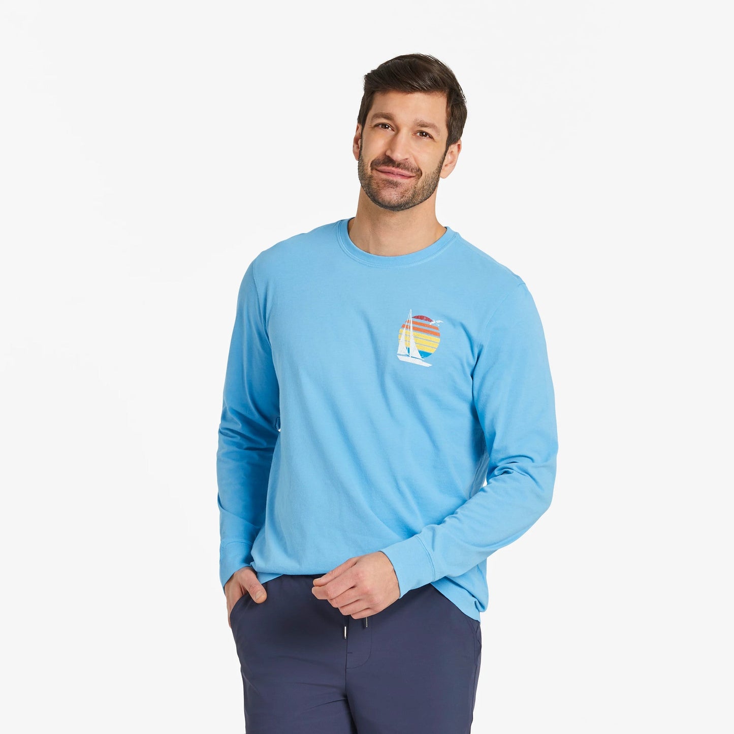 Men's Just Add Water Sailboat Long Sleeve Crusher-LITE Tee