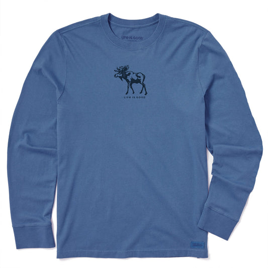 Men's Simple Moose Long Sleeve Crusher-LITE Tee