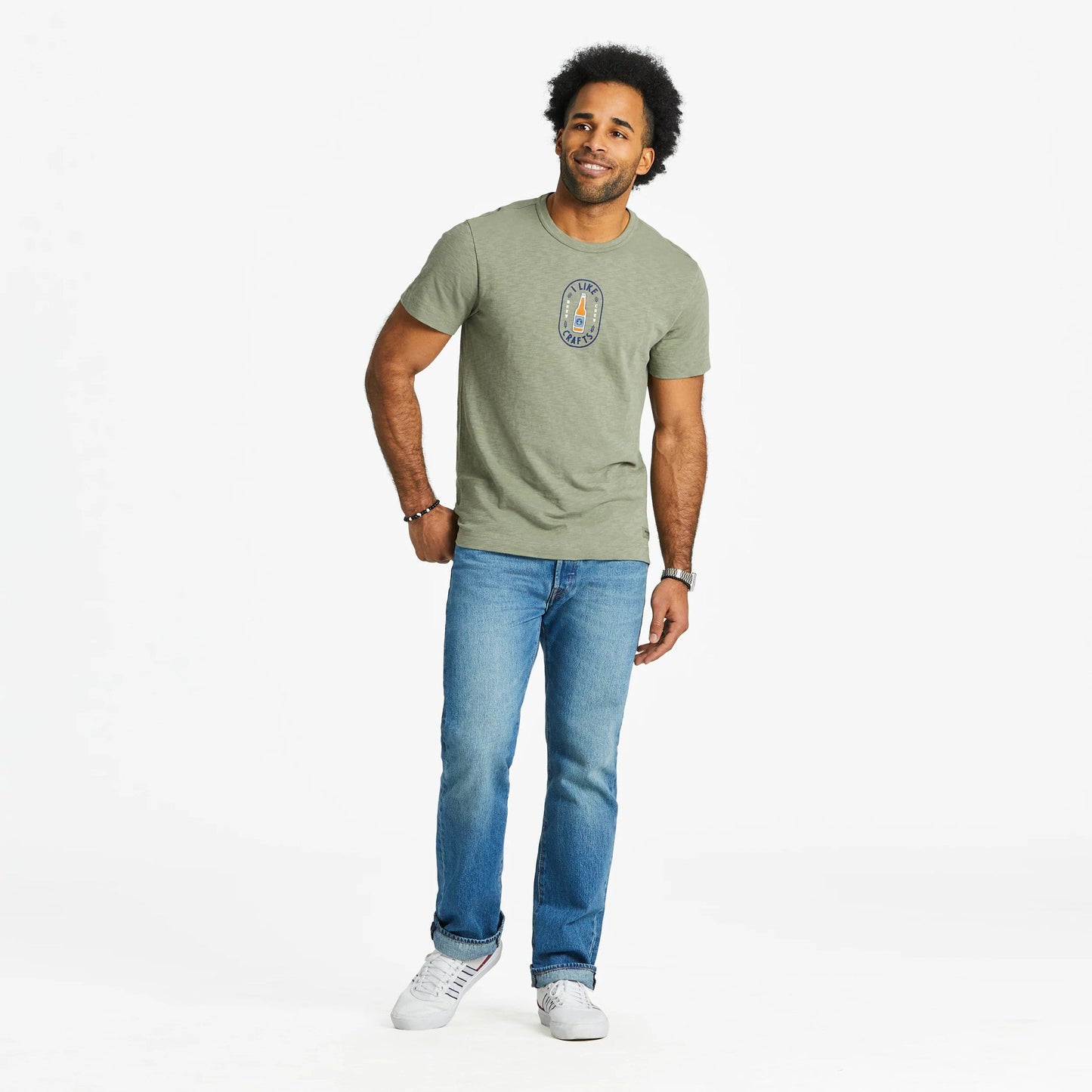 Men's I Like Crafts Label Textured Slub Tee