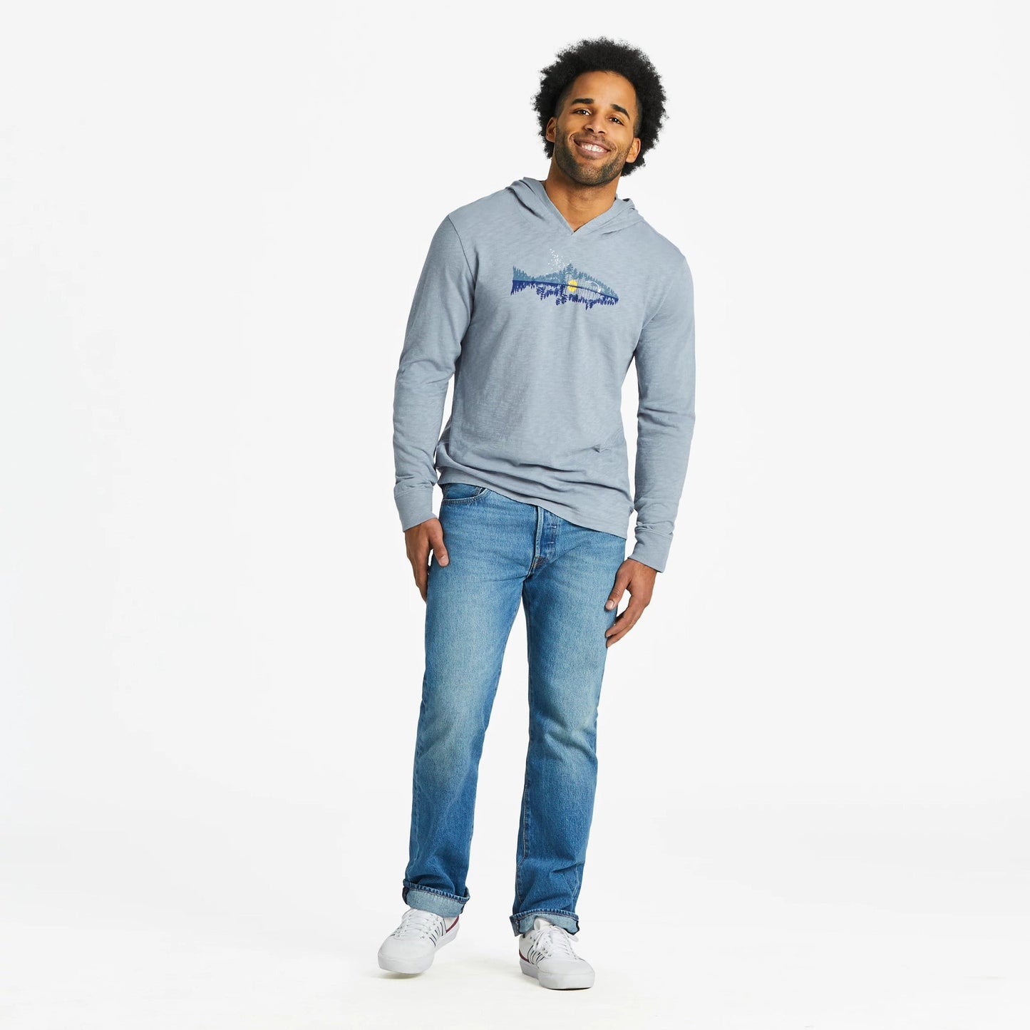 Men's Fishscape Textured Slub Hoodie