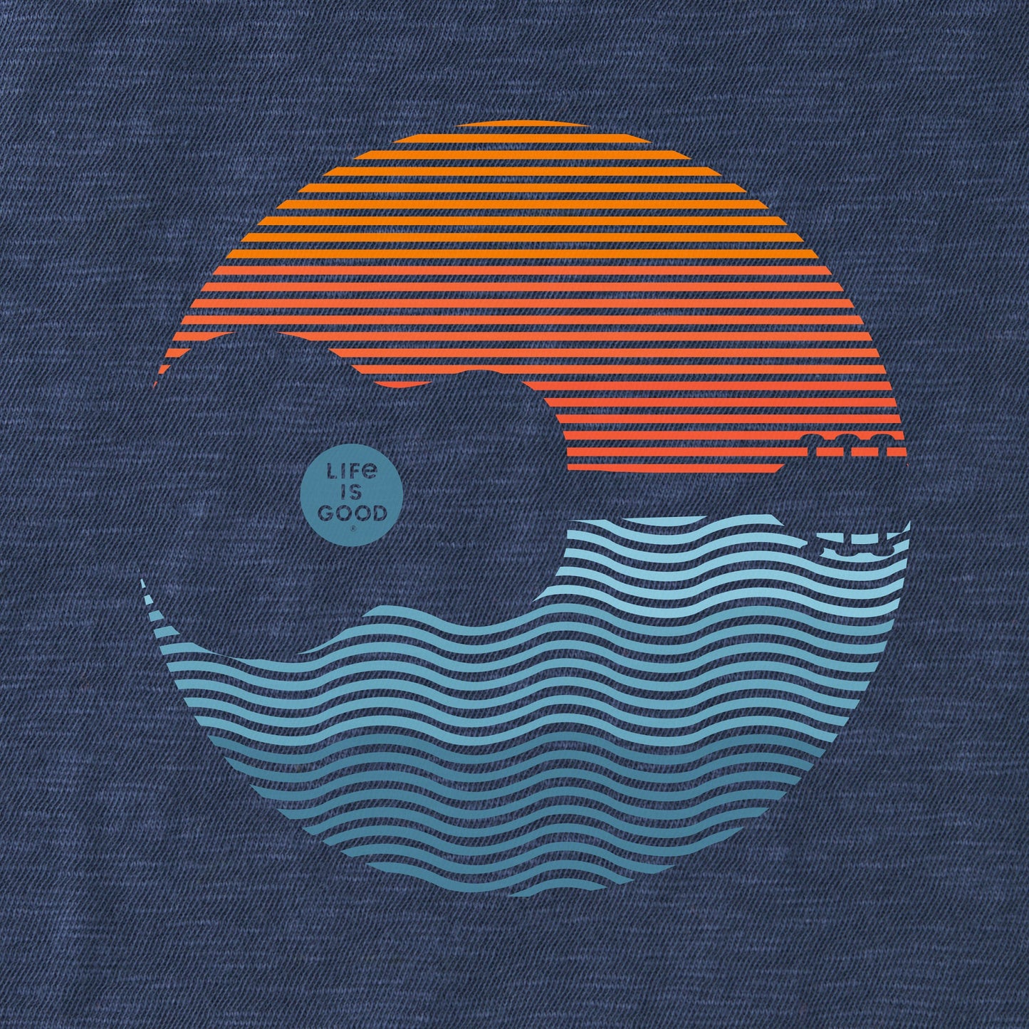 Men's Guitar Sunset Circle Textured Slub Hoodie