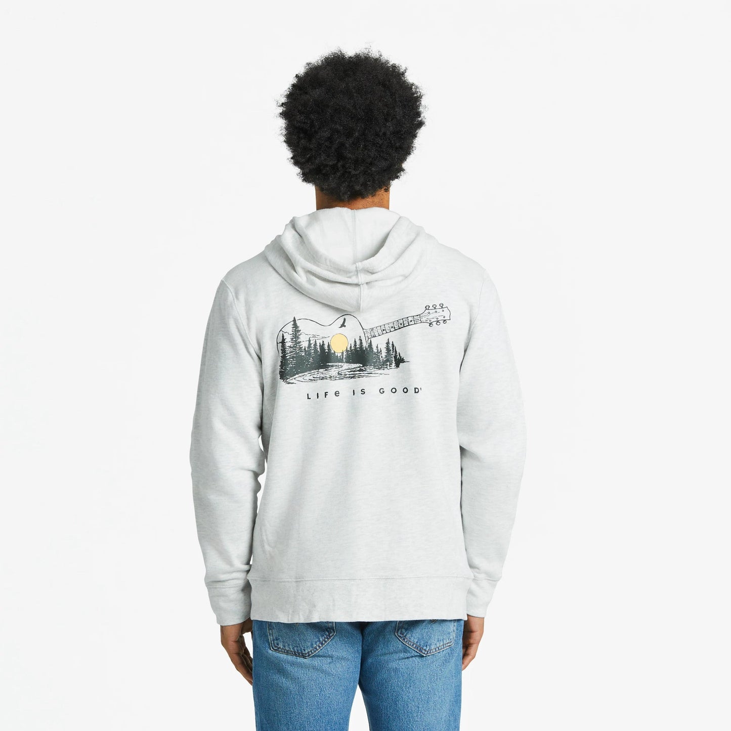 Men's Guitar Landscape Simply True Fleece Zip Hoodie