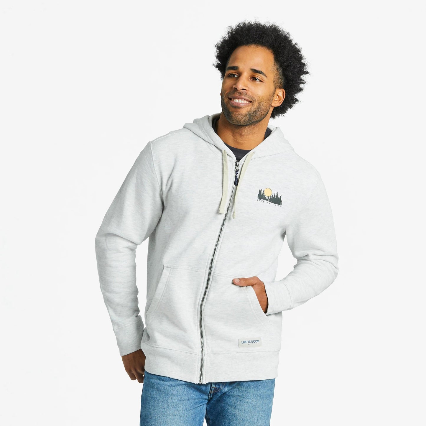 Men's Guitar Landscape Simply True Fleece Zip Hoodie