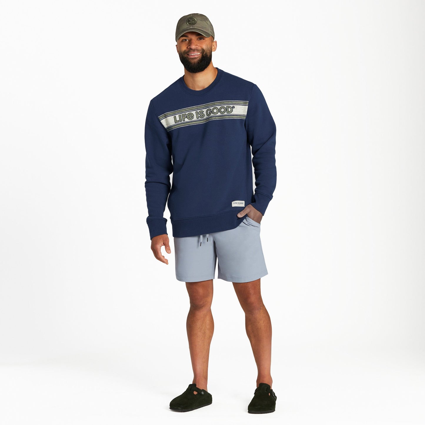 Men's LIG Stripes on Stripes Simply True Fleece Crew