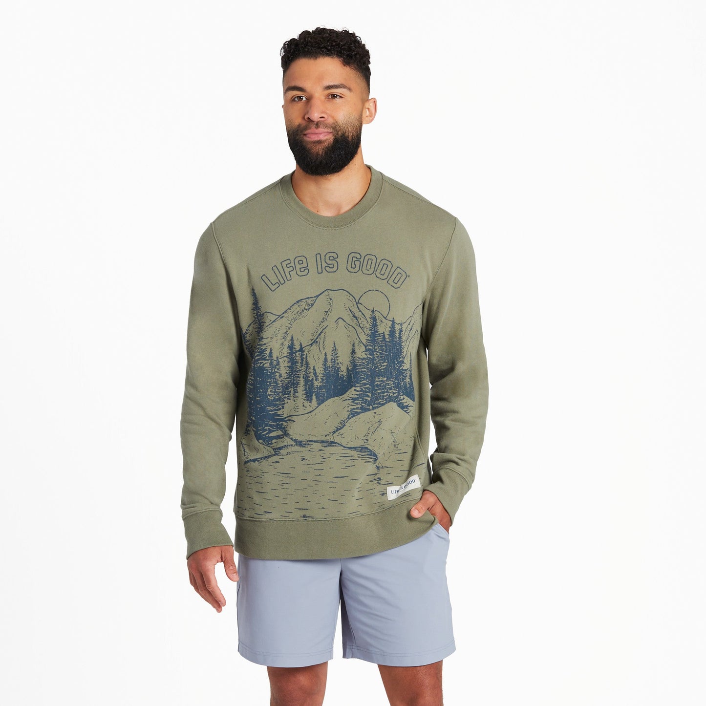 Men's LIG Great Outdoors Landscape Simply True Fleece Crew