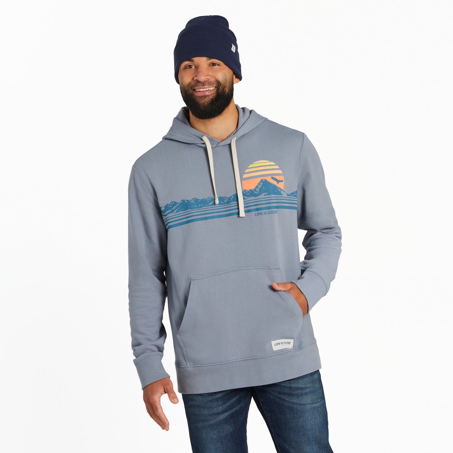 Men's Retro Mountainscape Simply True Fleece Hoodie