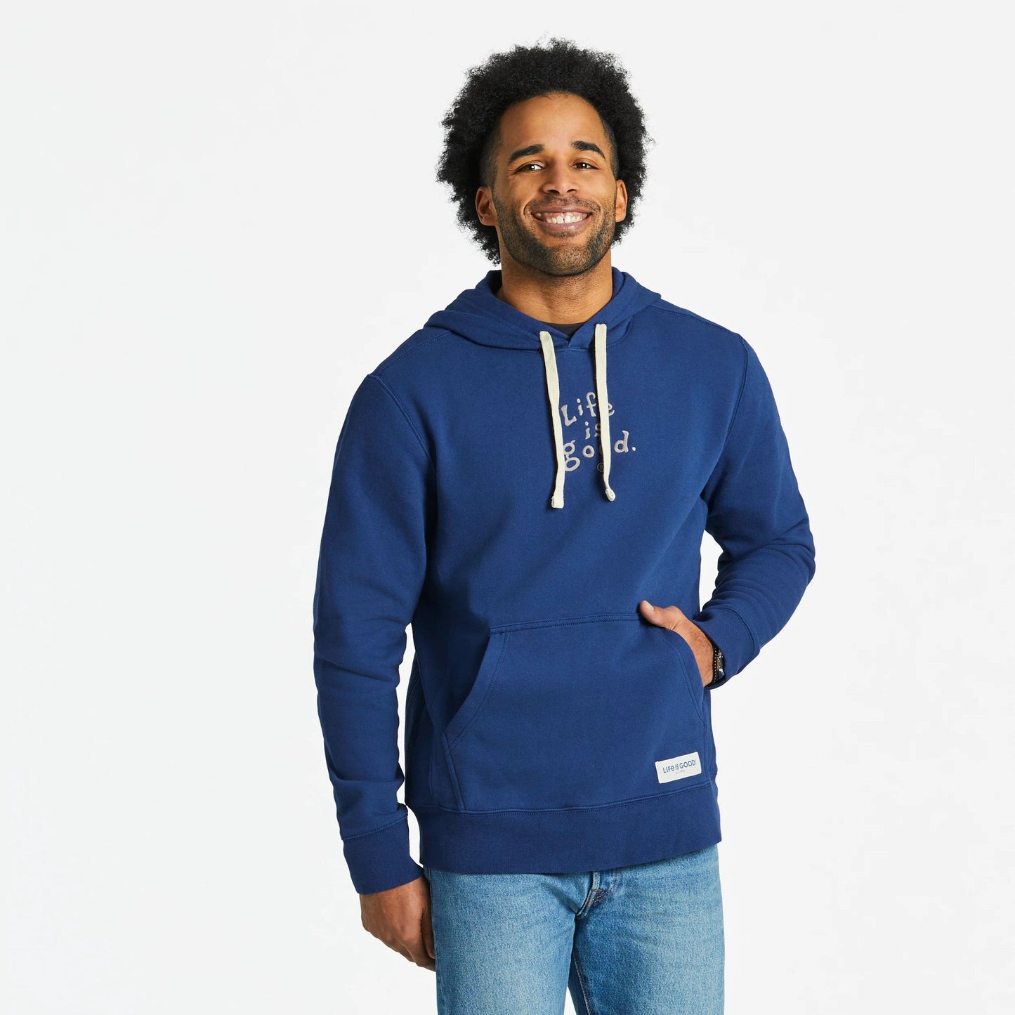 Men's LIG Vintage Wordmark Stacked Simply True Fleece Hoodie