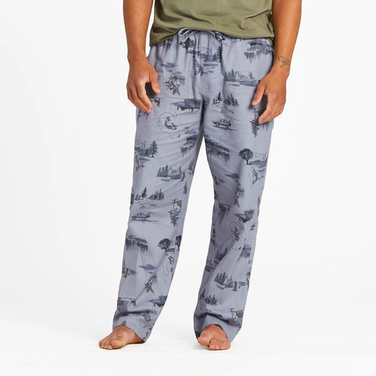 Men's Outdoor Fishing Landscape Pattern Classic Sleep Pant