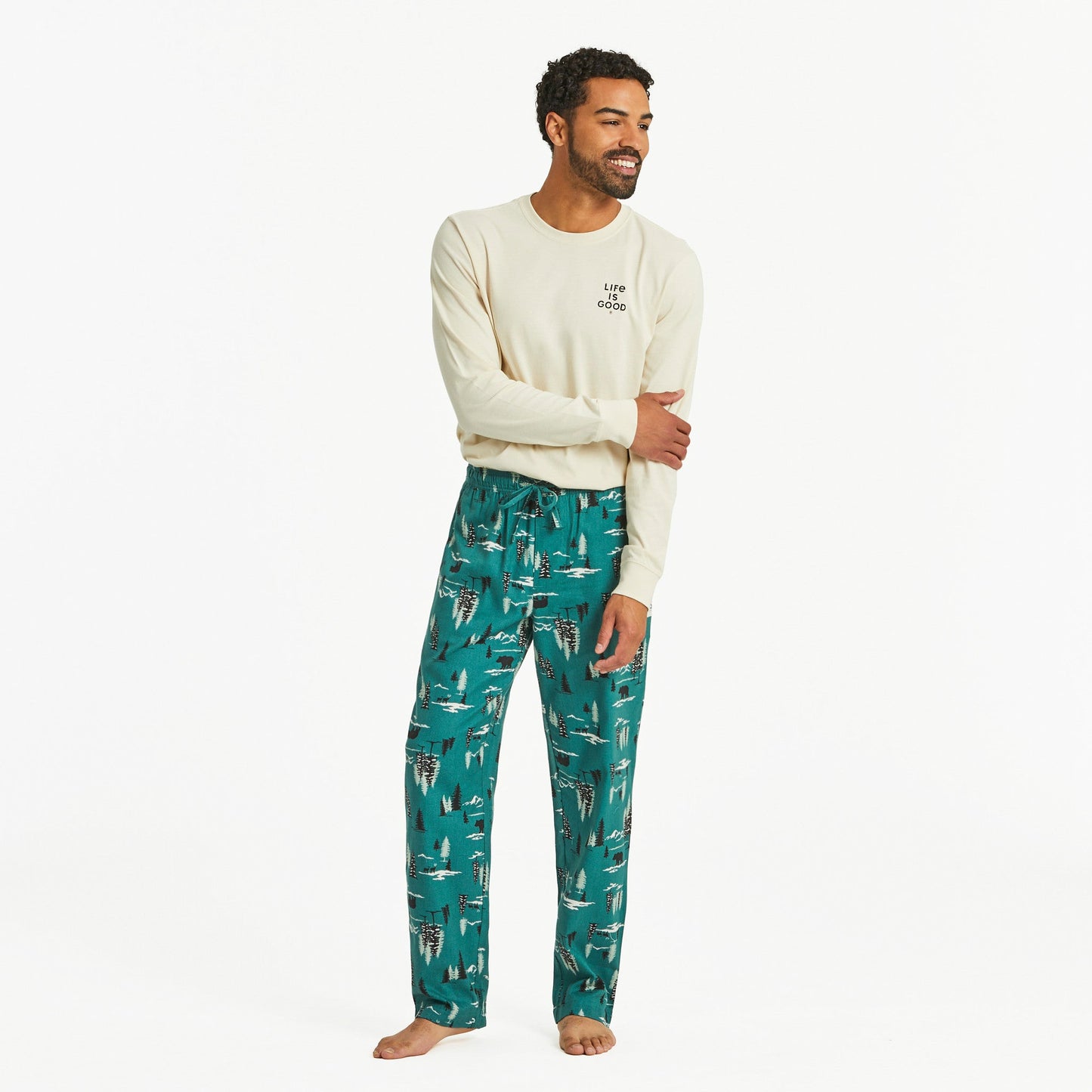 Men's Winter Woodland Pattern Classic Sleep Pant