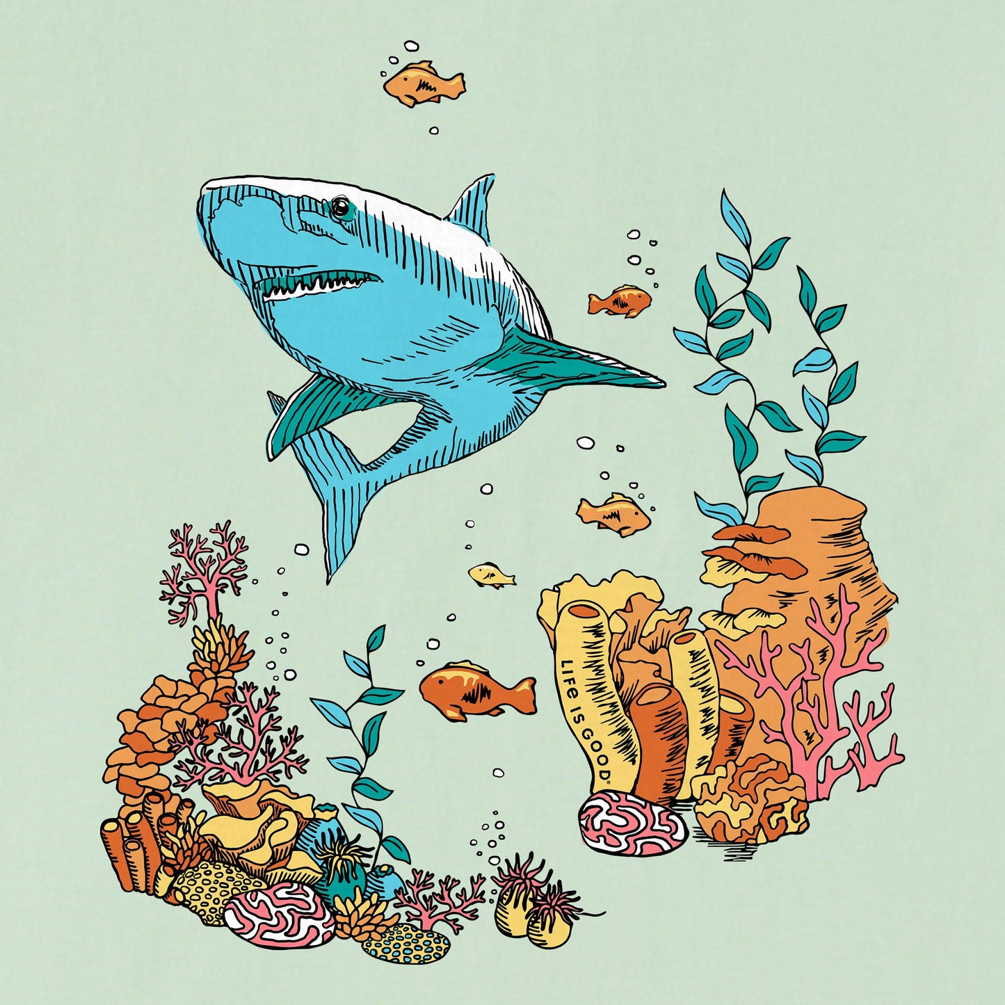 Kids Fineline Sharkscape Short Sleeve Crusher Tee