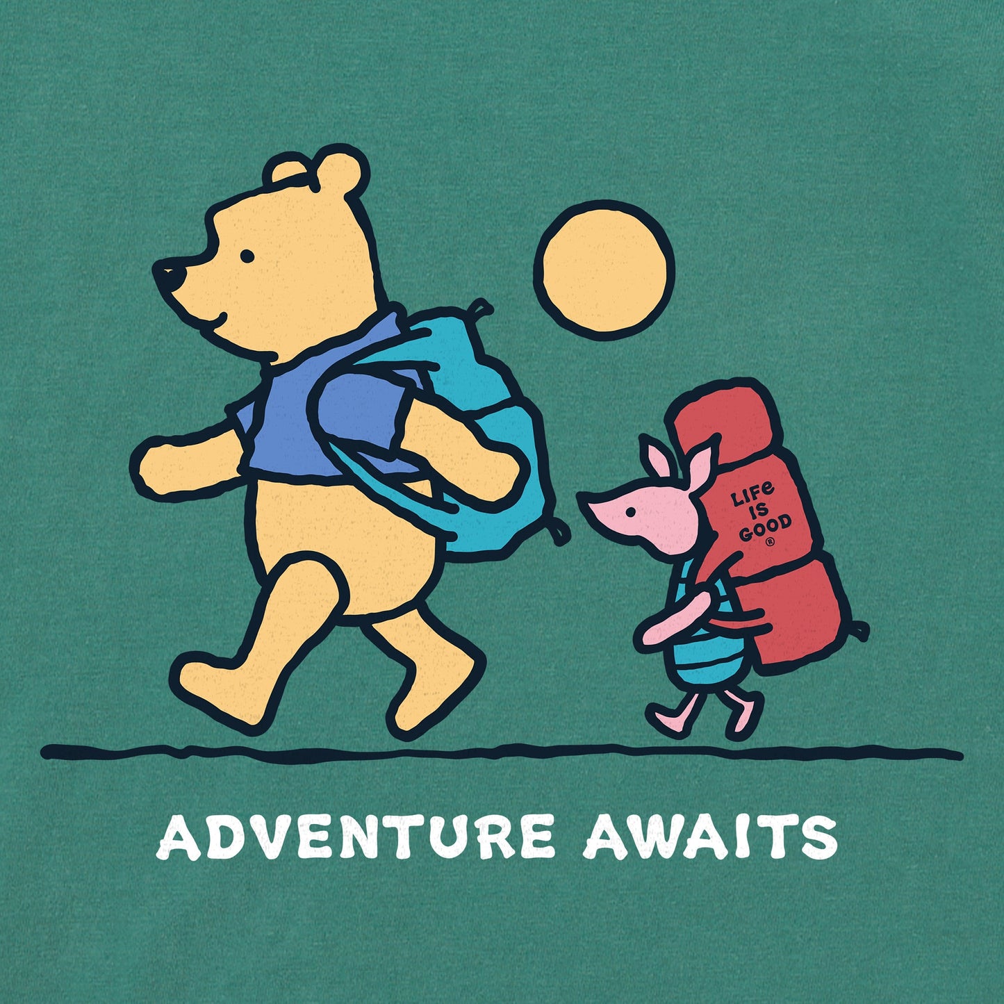 Kids Winnie & P Adventure Awaits Short Sleeve Crusher Tee