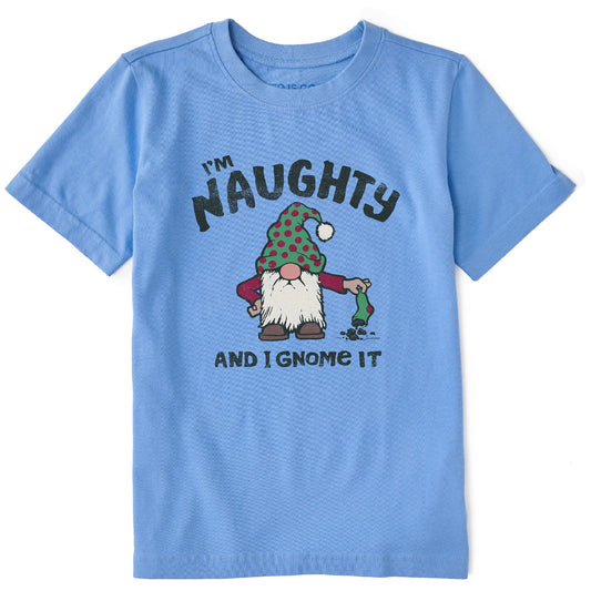 Kids Naughty Gnome Short Sleeve Crusher Tee