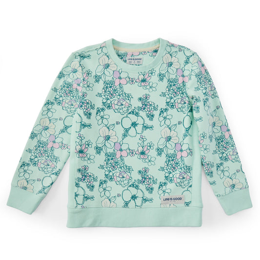 Kids Floral Garden Pattern Simply True Fleece Crew