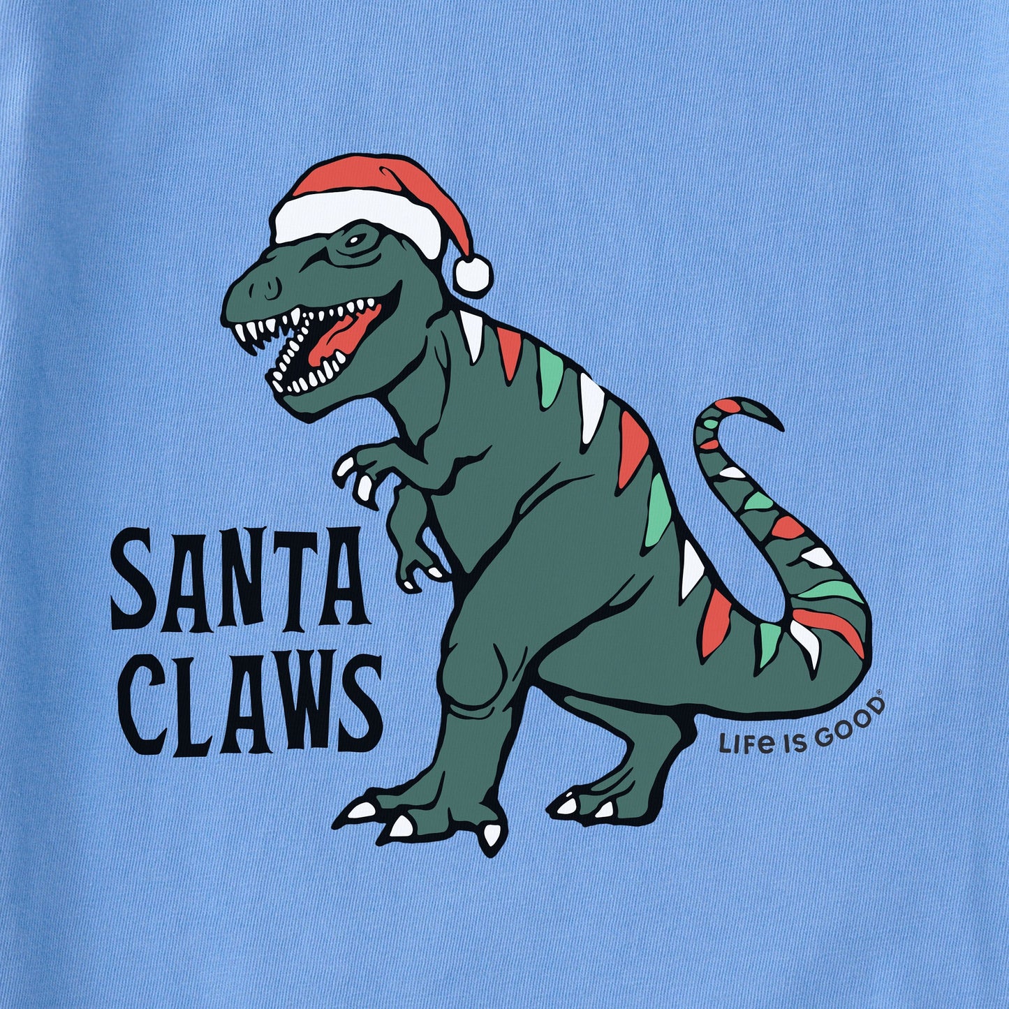 Toddler Santa Claws Dino Long Sleeve Crusher Tee