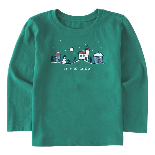 Toddler Snowman Village Vista Long Sleeve Crusher Tee