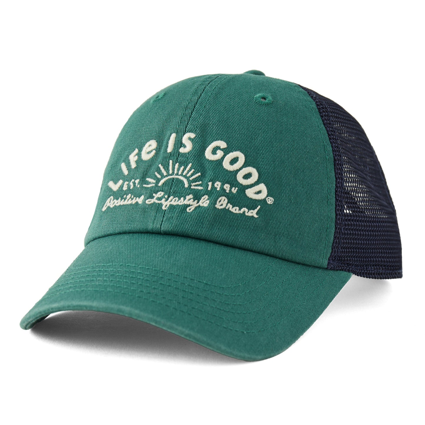 Adult Unisex Life is Good Positive Lifestyle Brand Trucker