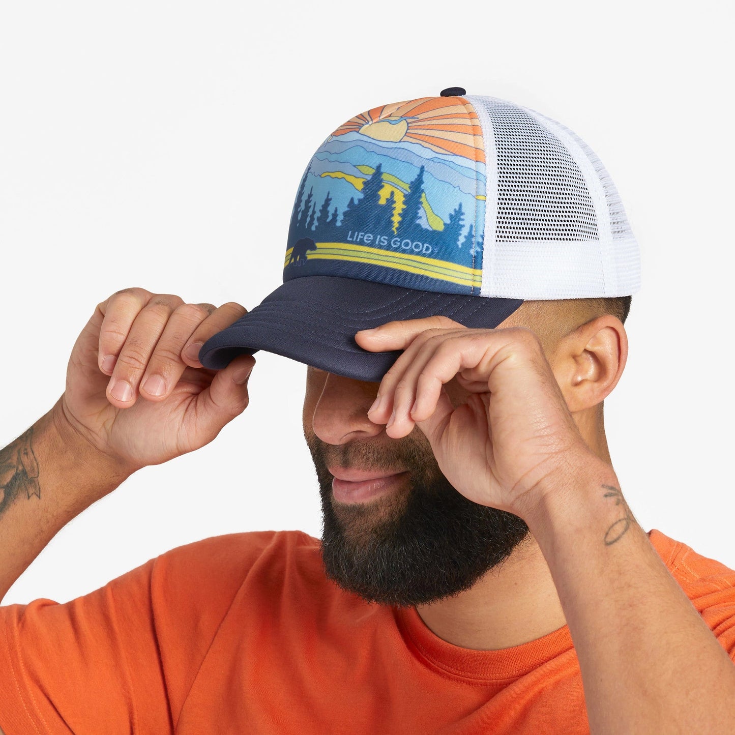 Adult Unisex Great Smoky Mountains Poster Trucker Hat