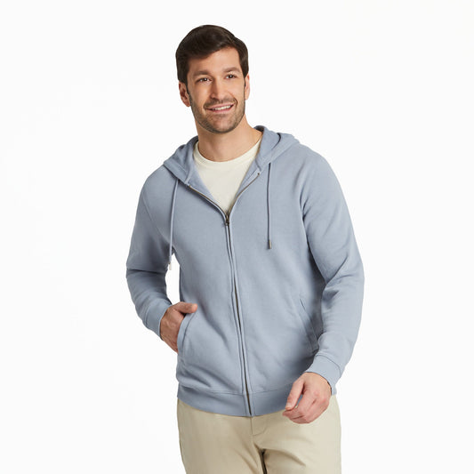 Men's Solid French Terry Zip Hoodie