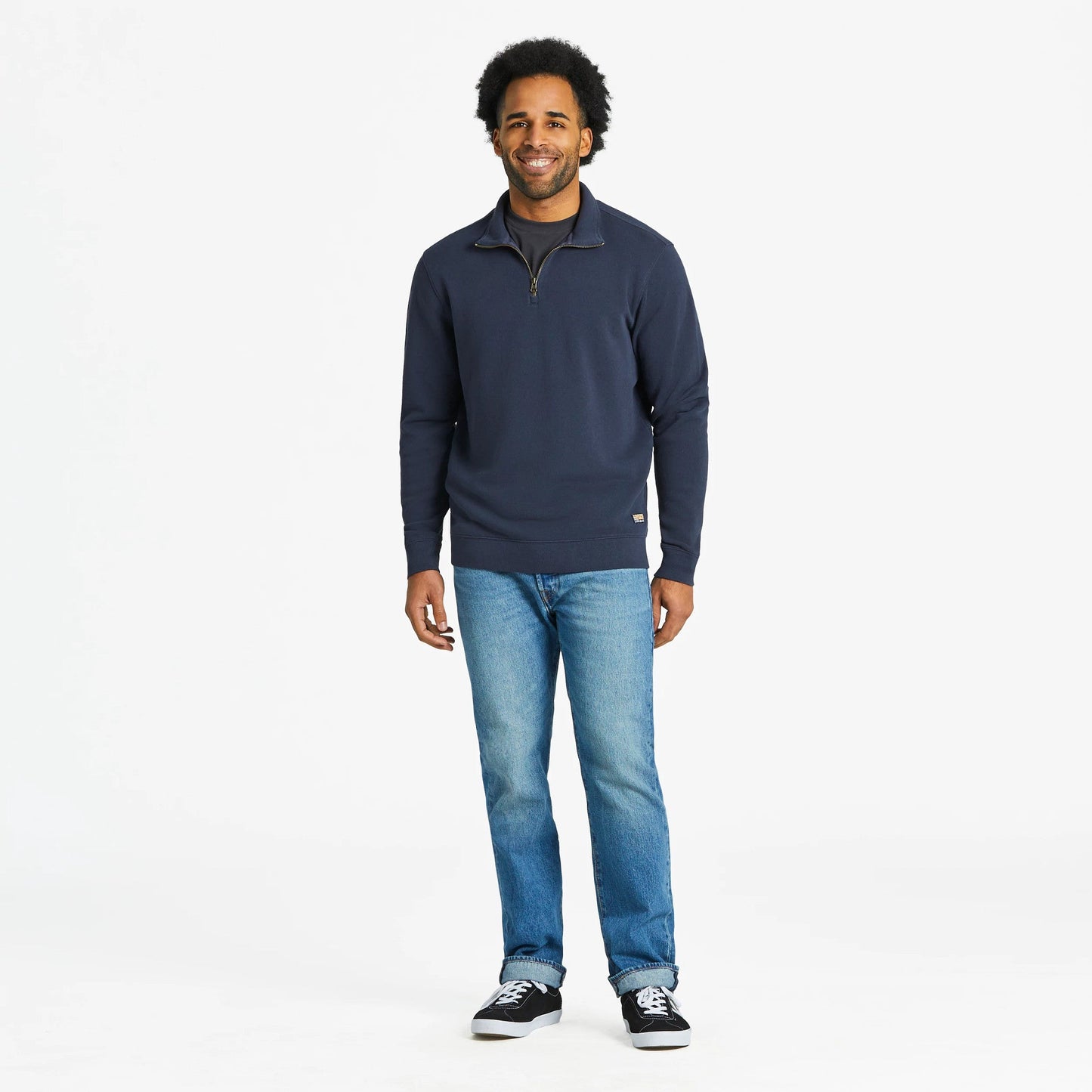 Men's Solid French Terry Quarter Zip