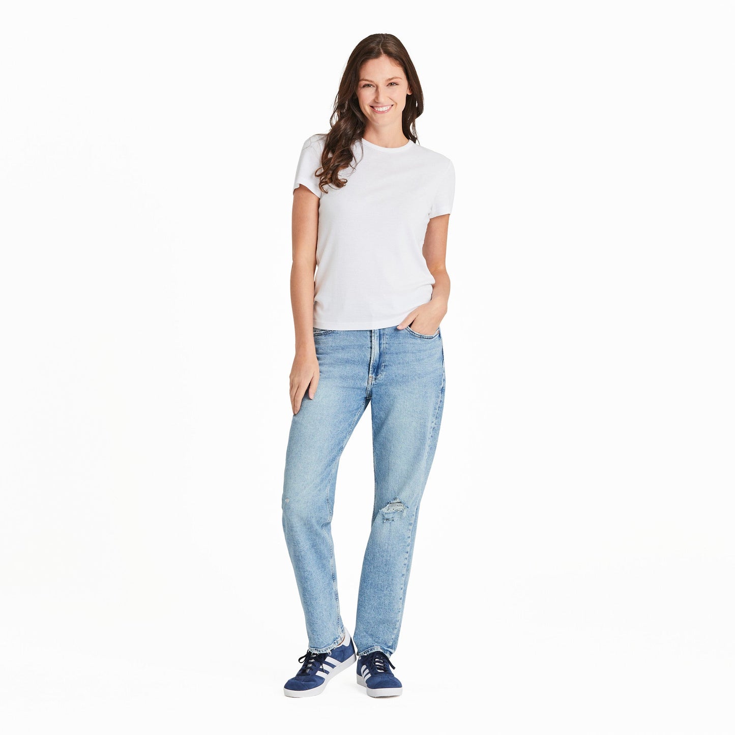Women's Solid Modal Ribbed Tee