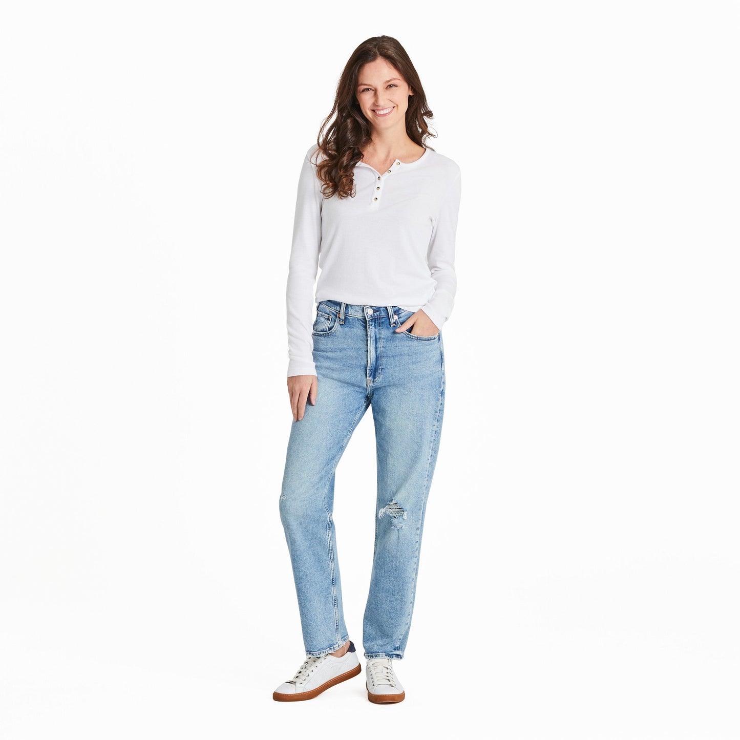 Women's Solid Modal Ribbed Henley