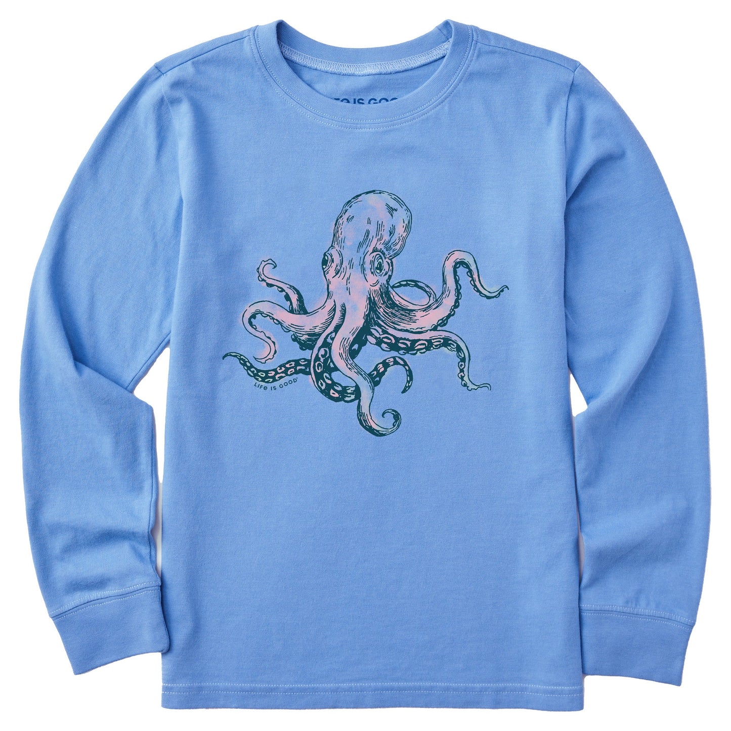 Kids Octopus Long Sleeve Crusher Tee