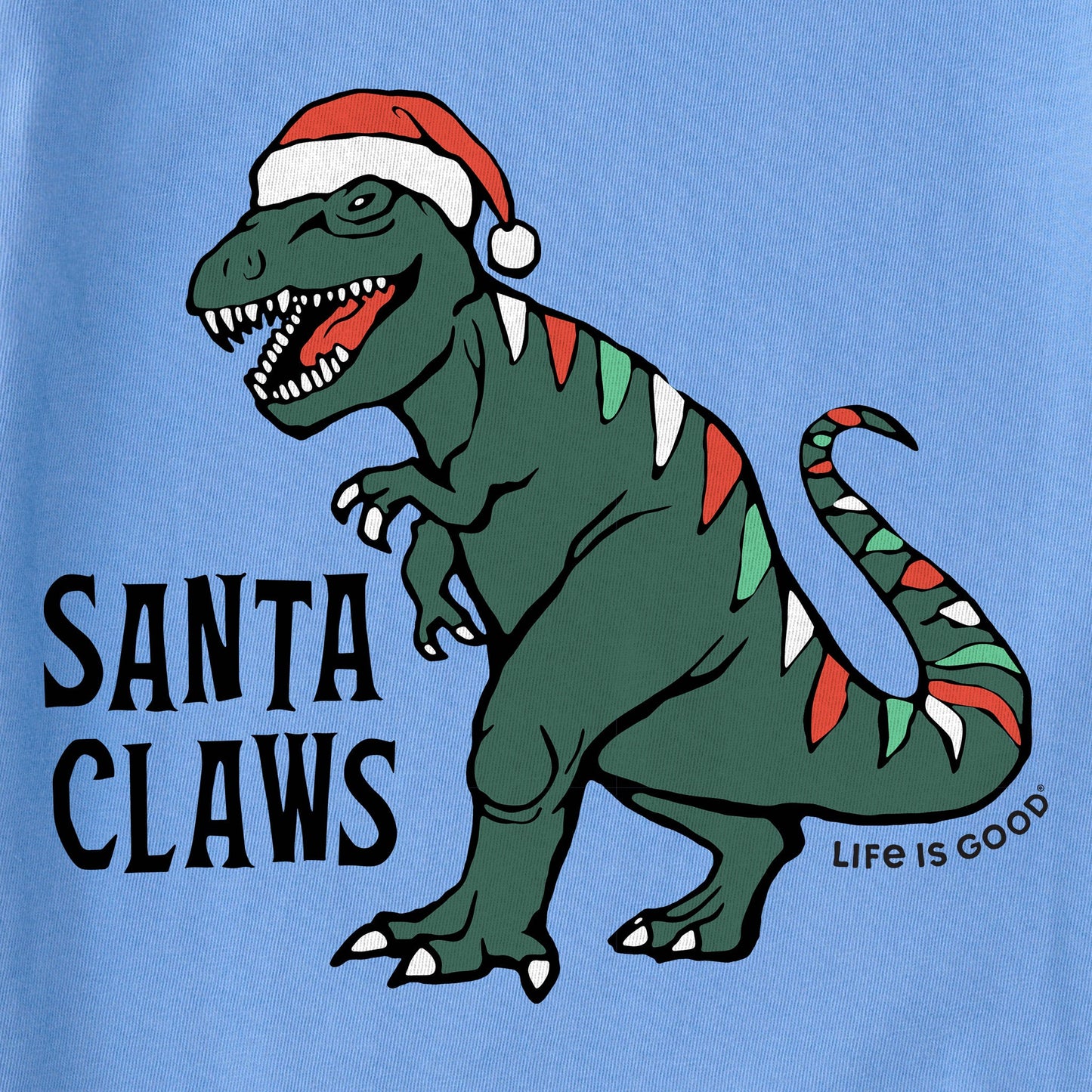 Kids Santa Claws Dino Long Sleeve Crusher Tee