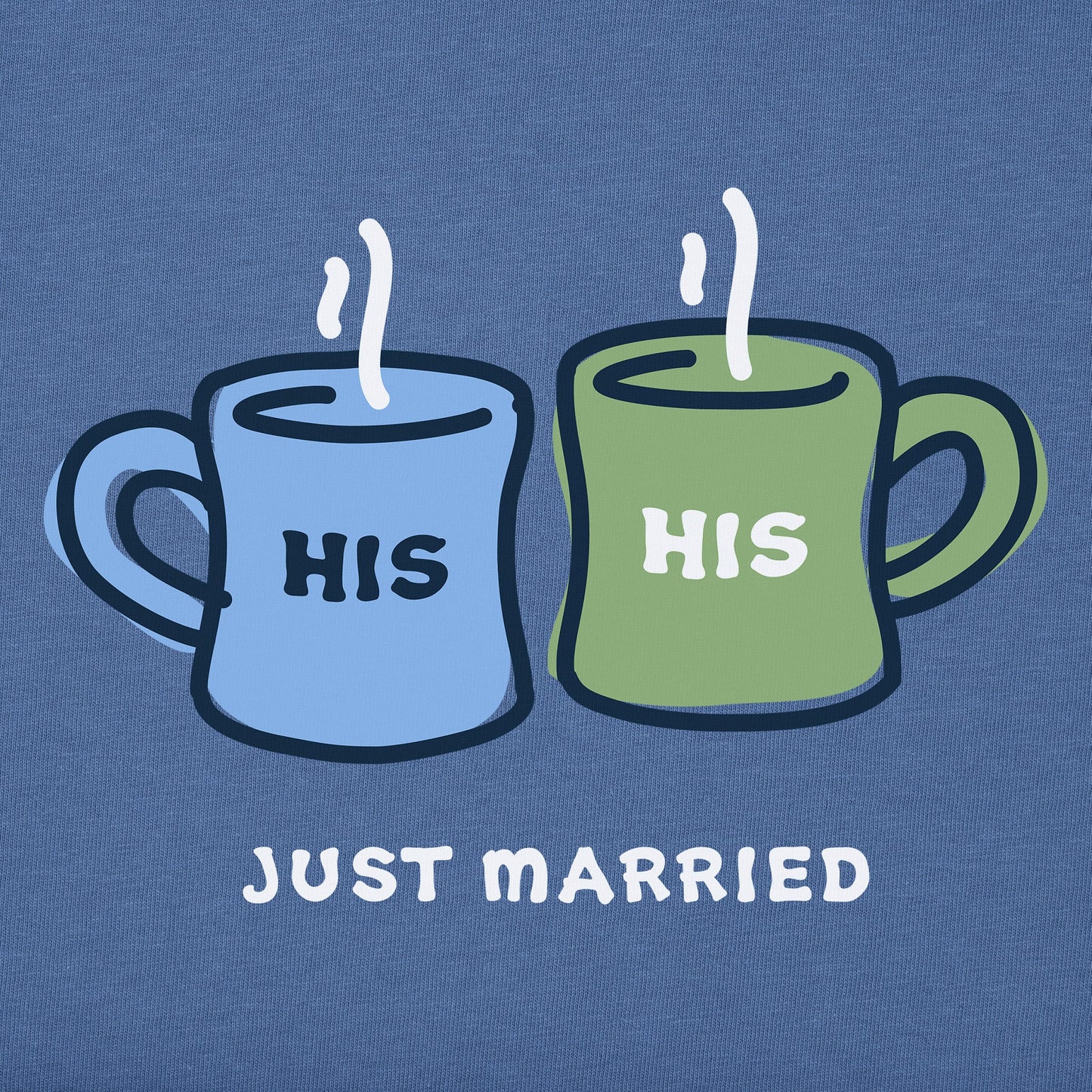 Men's His His Just Married Mugs Short Sleeve Crusher Tee