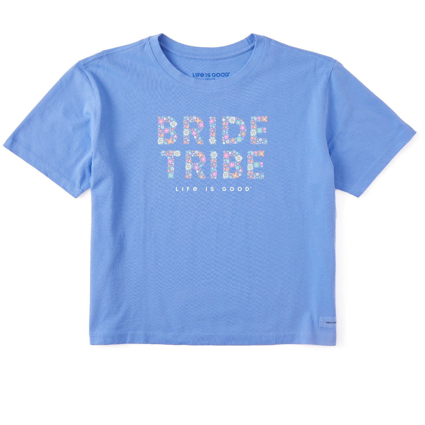 Women's Floral Bride Tribe Short Sleeve Crusher Boxy Tee