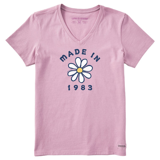 Women's Daisy Made in 1983 Short Sleeve Crusher Vee