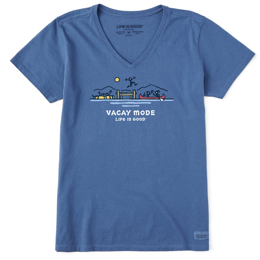 Women's Vacay Mode Fun at the Lake Short Sleeve Crusher Vee