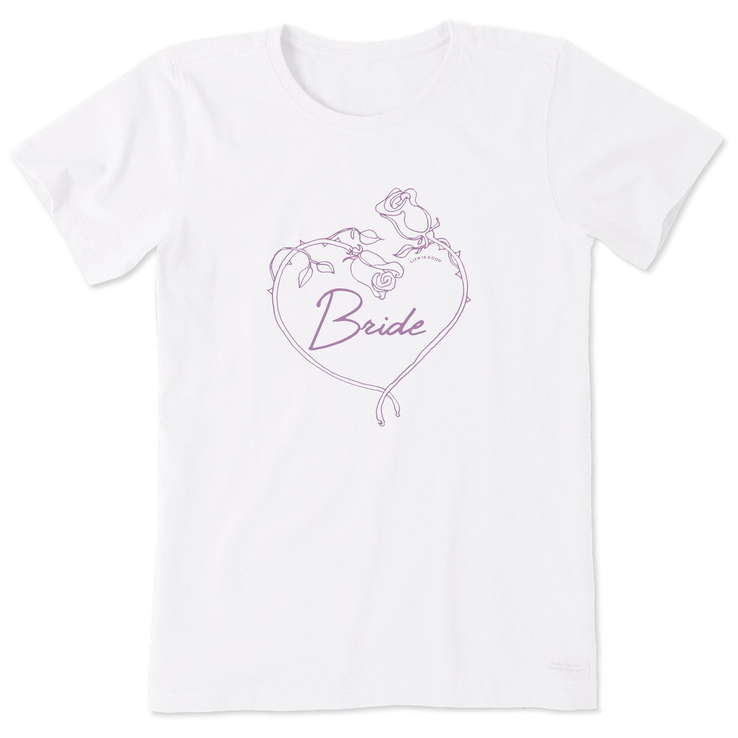 Women's Bride Rose Heart Short Sleeve Crusher Tee