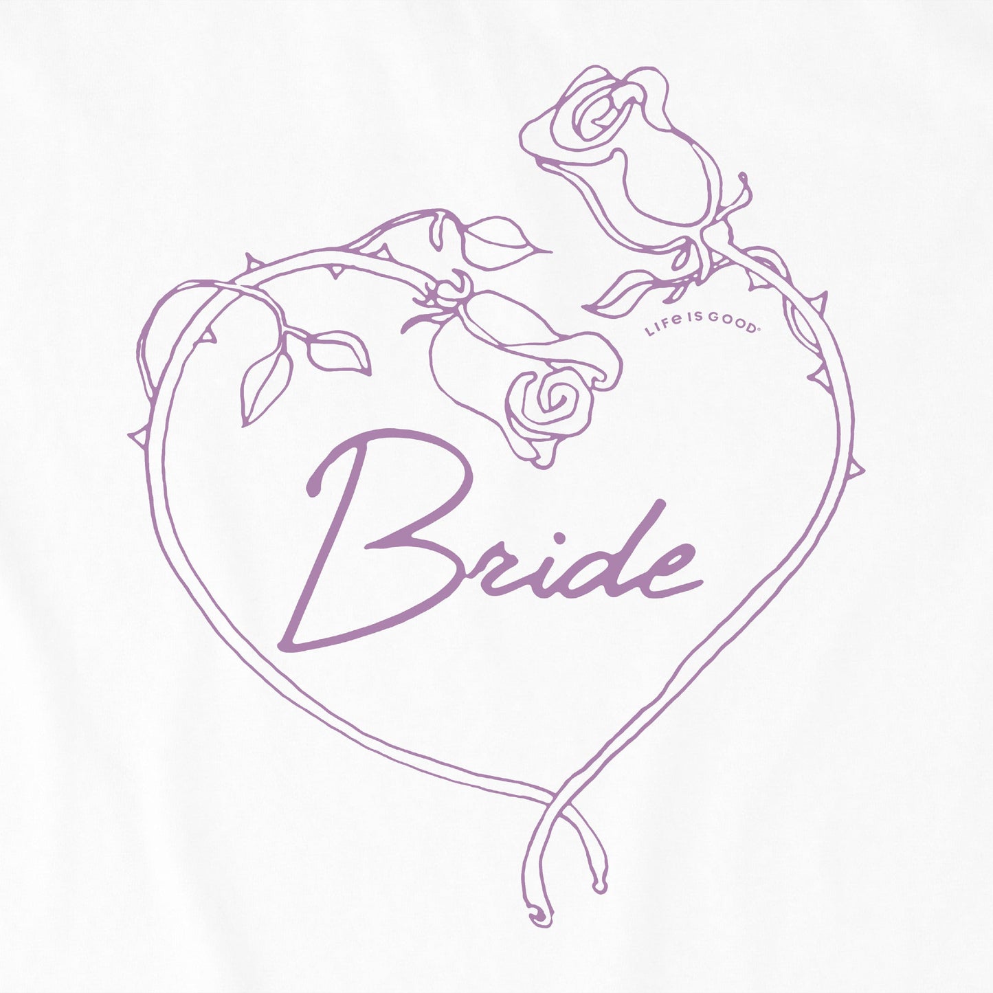 Women's Bride Rose Heart Short Sleeve Crusher Tee
