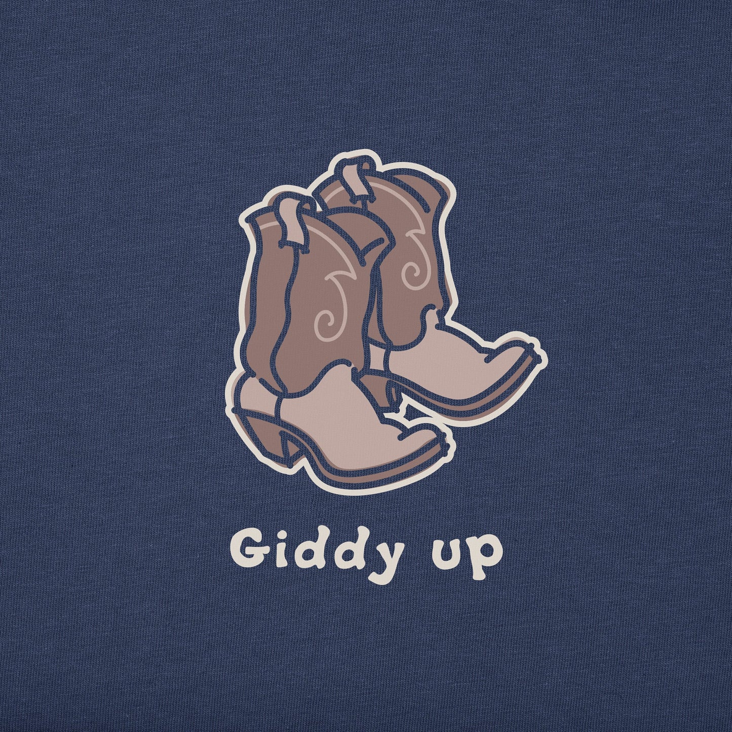 Women's Giddy Up Cowboy Boots Short Sleeve Crusher Boxy Tee