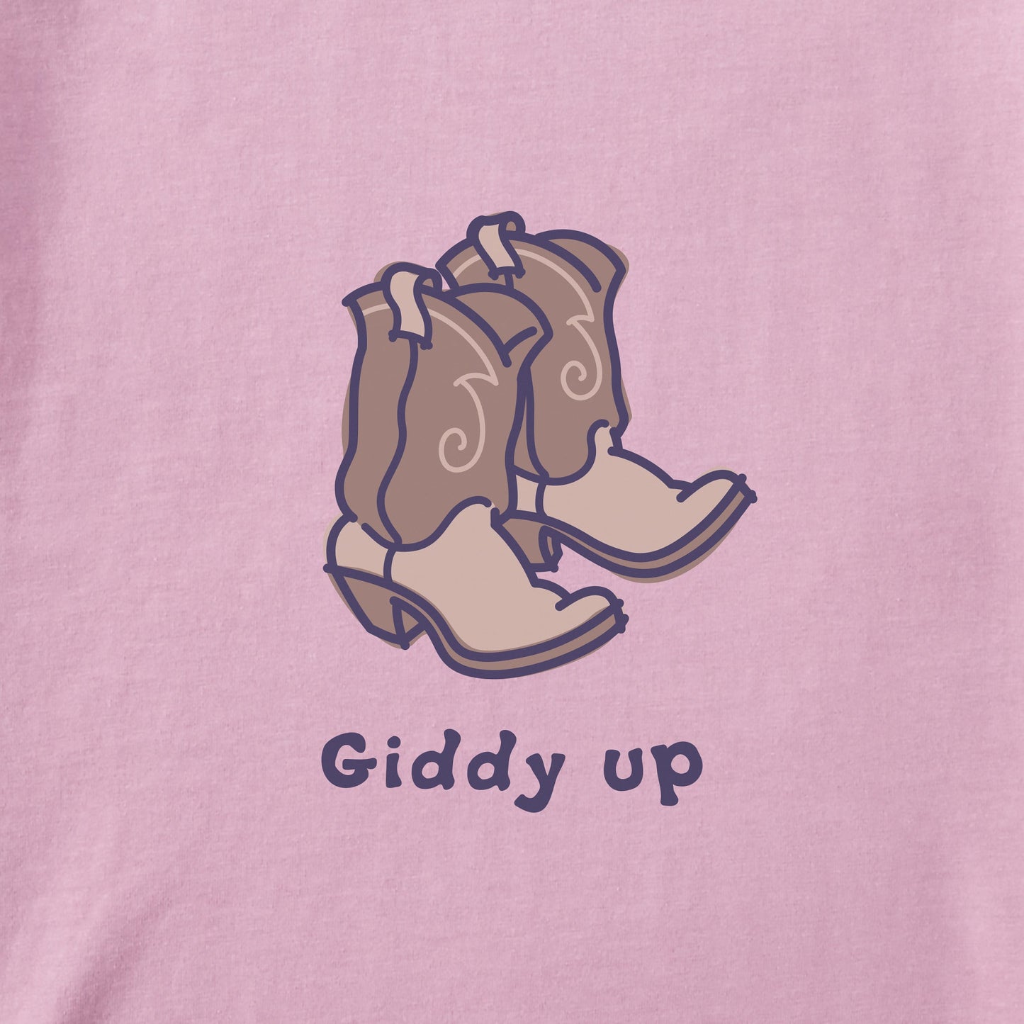 Women's Giddy Up Cowboy Boots Short Sleeve Crusher Boxy Tee