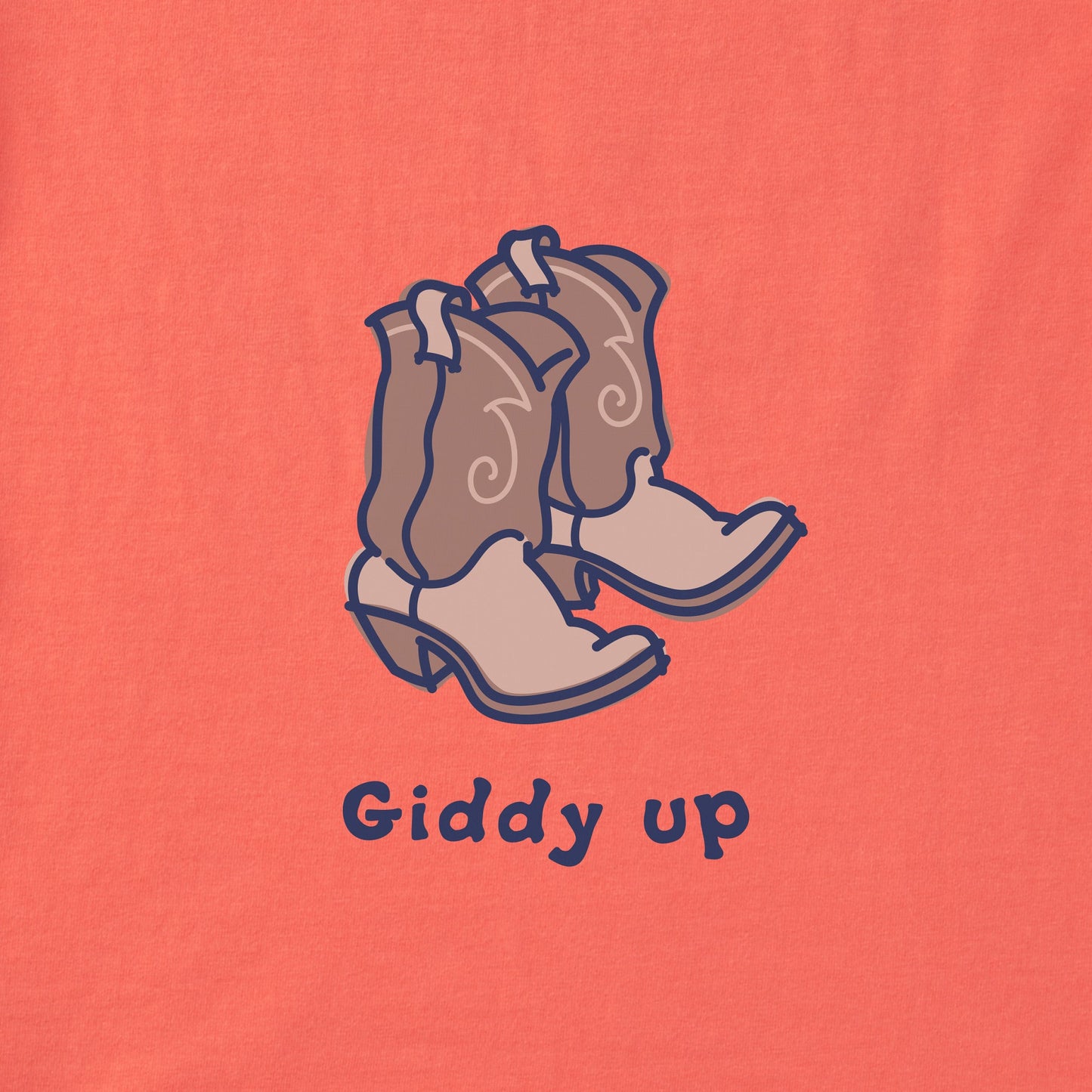 Women's Giddy Up Cowboy Boots Short Sleeve Crusher Boxy Tee