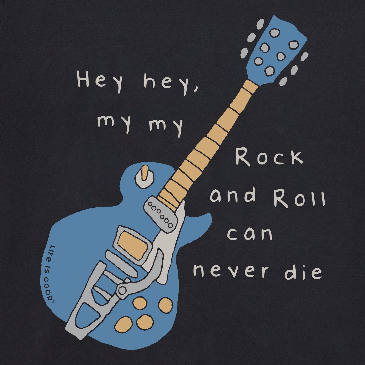 Men's Guitar Rock & Roll Can Never Die Short Sleeve Tee