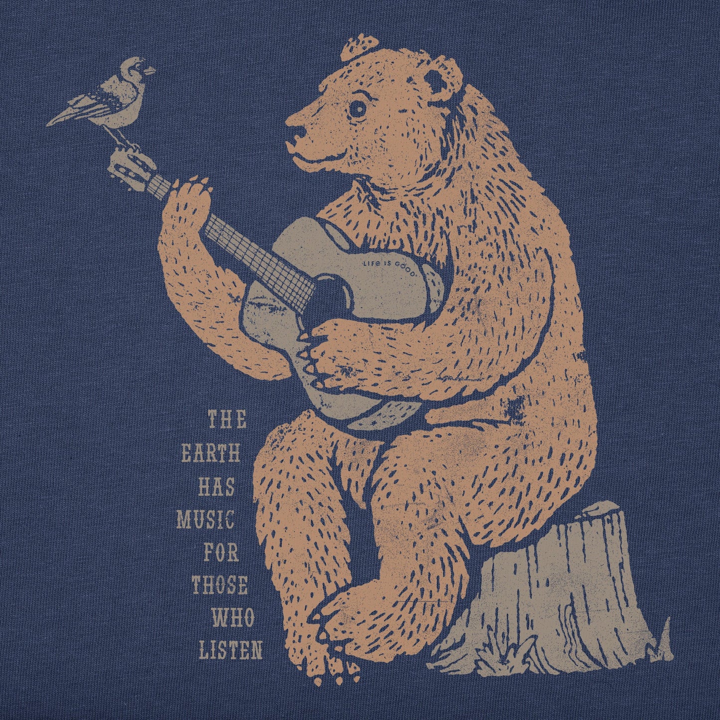 Women's Earth Has Music Guitar Bear Short Sleeve Tee