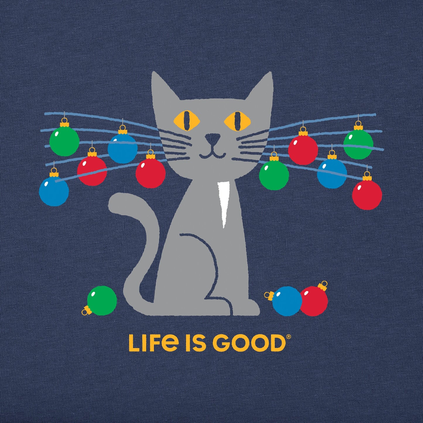 Women's Whisker Ornament Cat Long Sleeve Crusher Tee